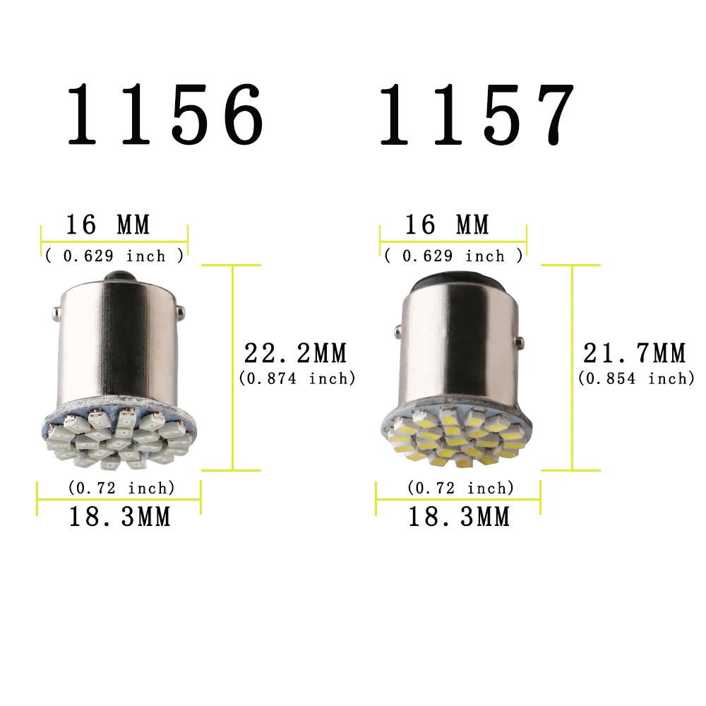 Фото 50 шт. 12 В 24 В 1206 светодиодные 22 SMD лампы P21W 1156 P21/5W 1157 BAY15D автомобильные задние стоп-сигналы заднего хода Белый Красный Янтарный синий зеленый №2