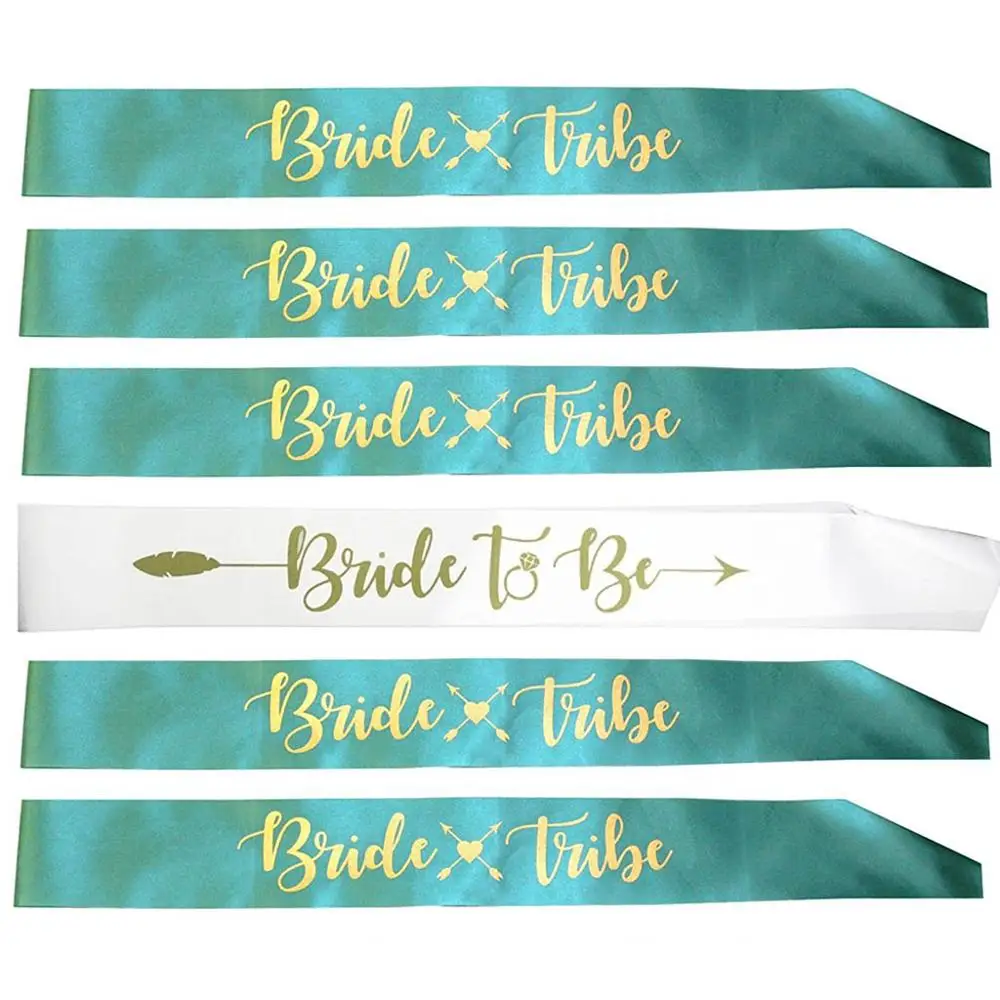 green set 6 шт свадебный Обручение девичник вечерние украшения, с надписью "Bride To Be" створки девичник створки Свадебная вечеринка Свадебные Душ Поставки - Цвет: green set