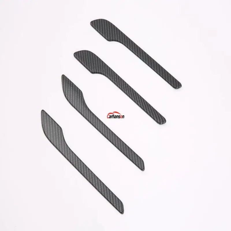 For Car Accessoriesr Tesla Model 3 Styling Carbon Fibre Texture Exterior Door Handle Cover Protector Scuff Plate Trim 2018 2019 |