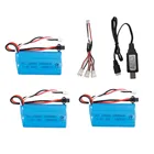 Литий-Полимерный Аккумулятор 7,4 в 1500 мАч + зарядное устройство usb для ди U12A Syma S033g Q1 TK H101, детали для радиоуправляемых игрушек, автомобилей, лодок, дронов, батарея 18650 7,4 В