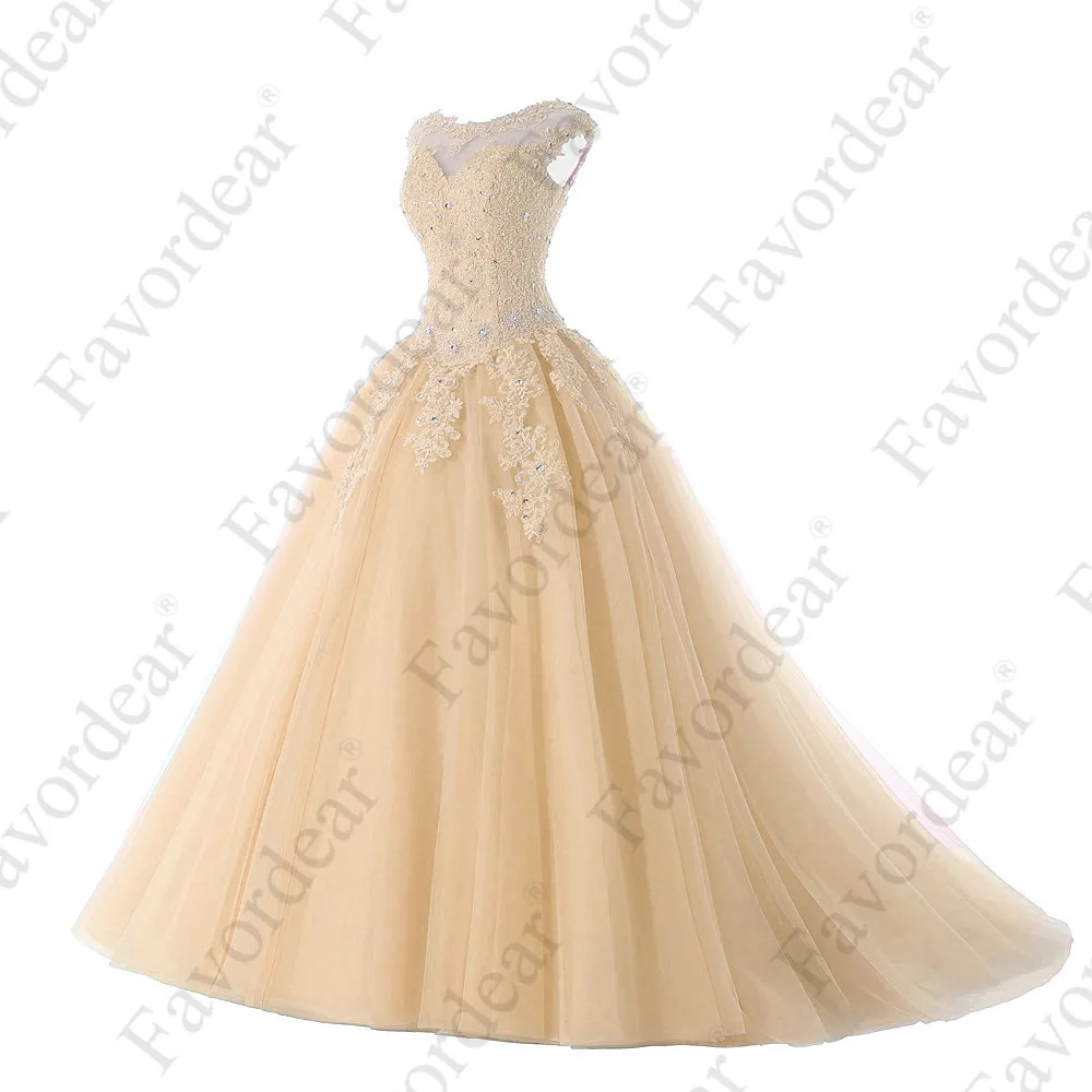 BLF-53-champagne Favordear Пышное милое платье с бисером 16 Vestidos De 15 Anos с коротким рукавом серое бордовое бальное платье вечерние платья - Цвет: BLF-53-champagne