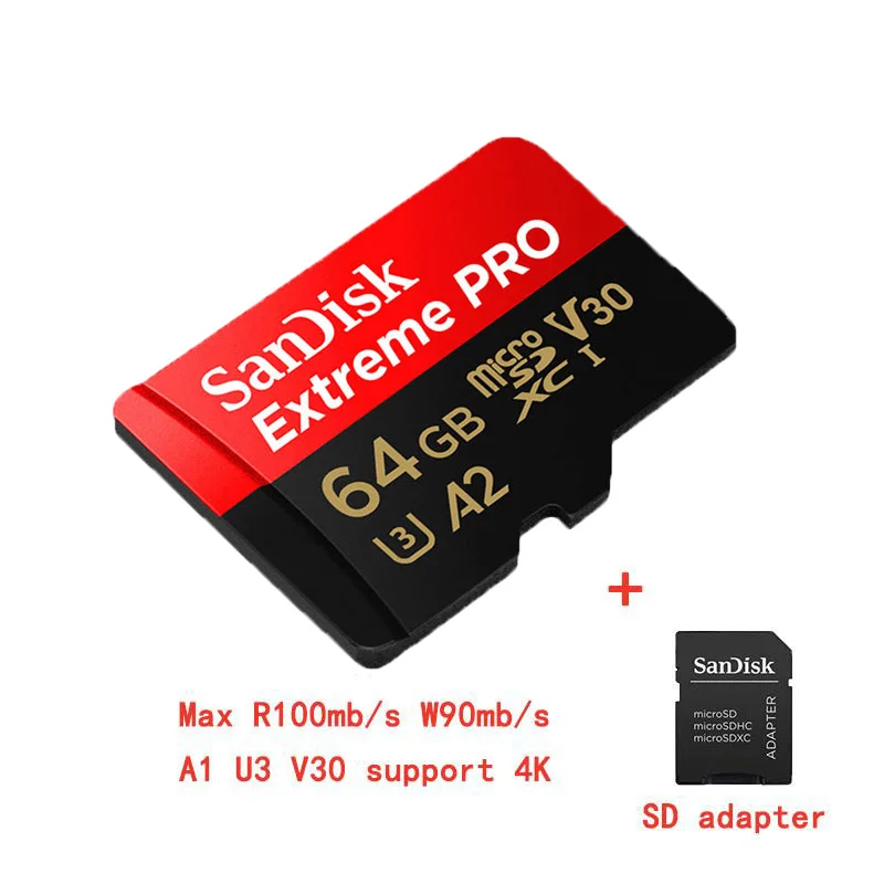 Карта памяти SanDisk Extreme PRO карта micro SD 64 ГБ microSDXC microSD 32 microSDHC класс 10 V30 A1 U3 для 4K|memory card