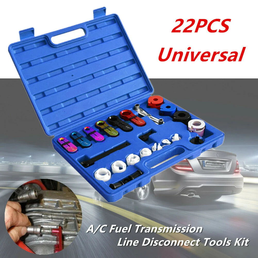 

22pcs Metal Universal Professional Disconnect Tool Set Truck Quick With Case Car Durable Air Condition A/C Fuel Transmission