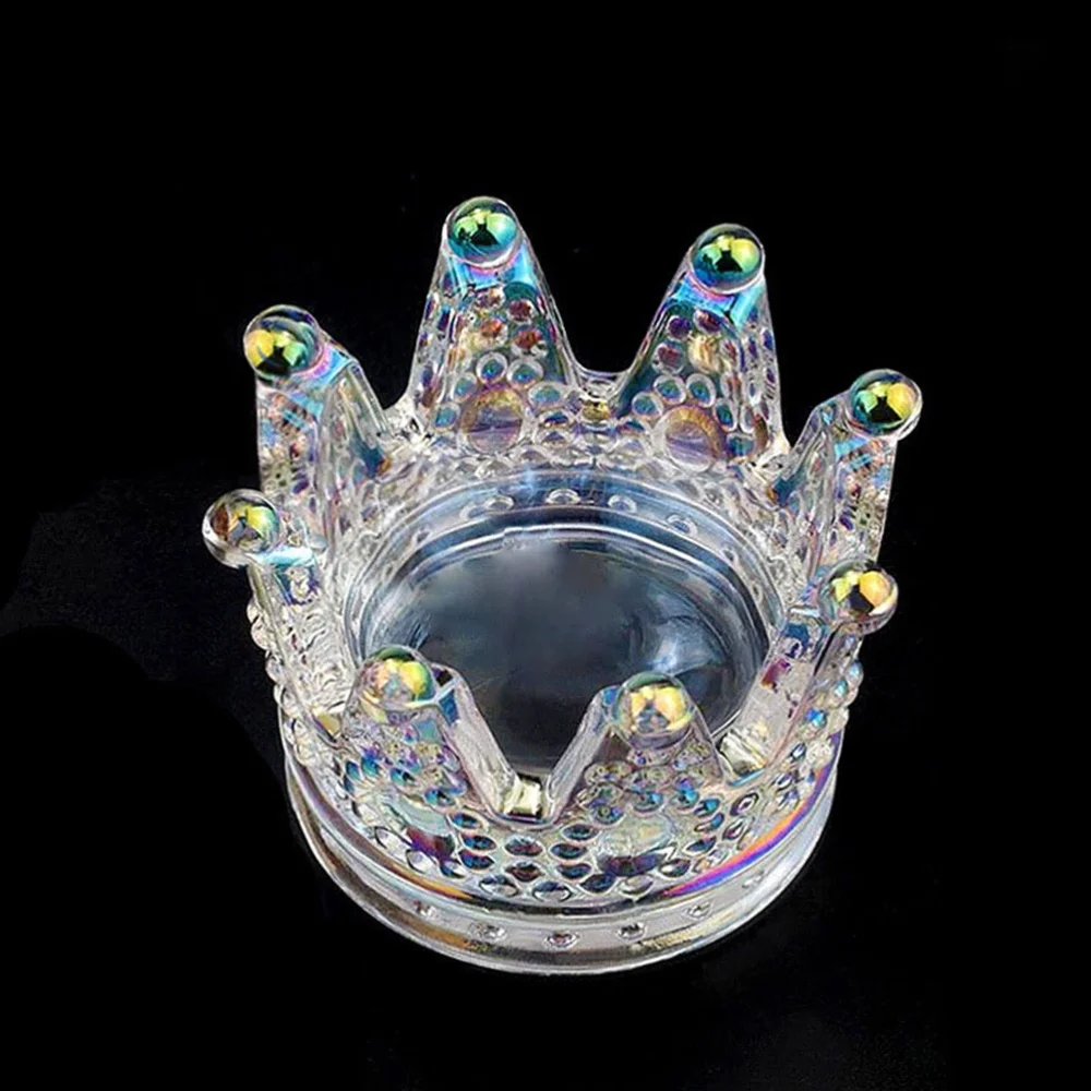 

2Pcs Nail Beauty Coloring Plate Manicure Mixer Nail Polish Tray Crown Shape Tray