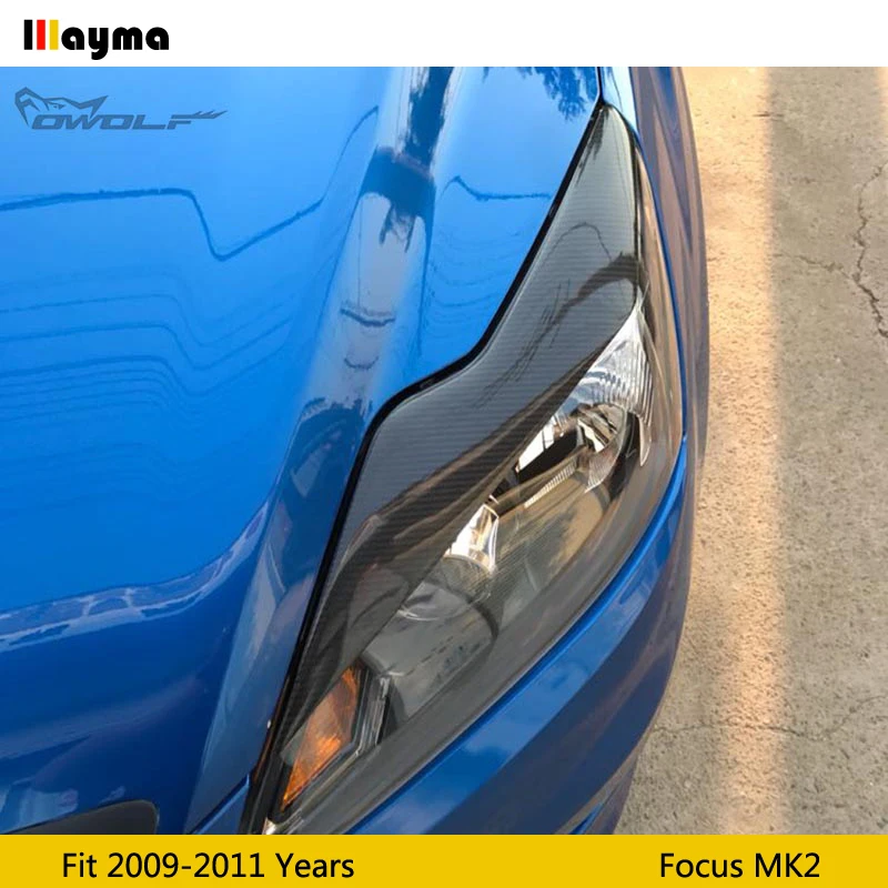 Декоративные Чехлы для передних фар Ford Focus 2009 - 2011 из углеродного волокна MK2