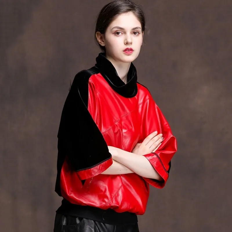 2020 новый дизайн натуральная овчина кожа сплайсированный велюр рукав летучая