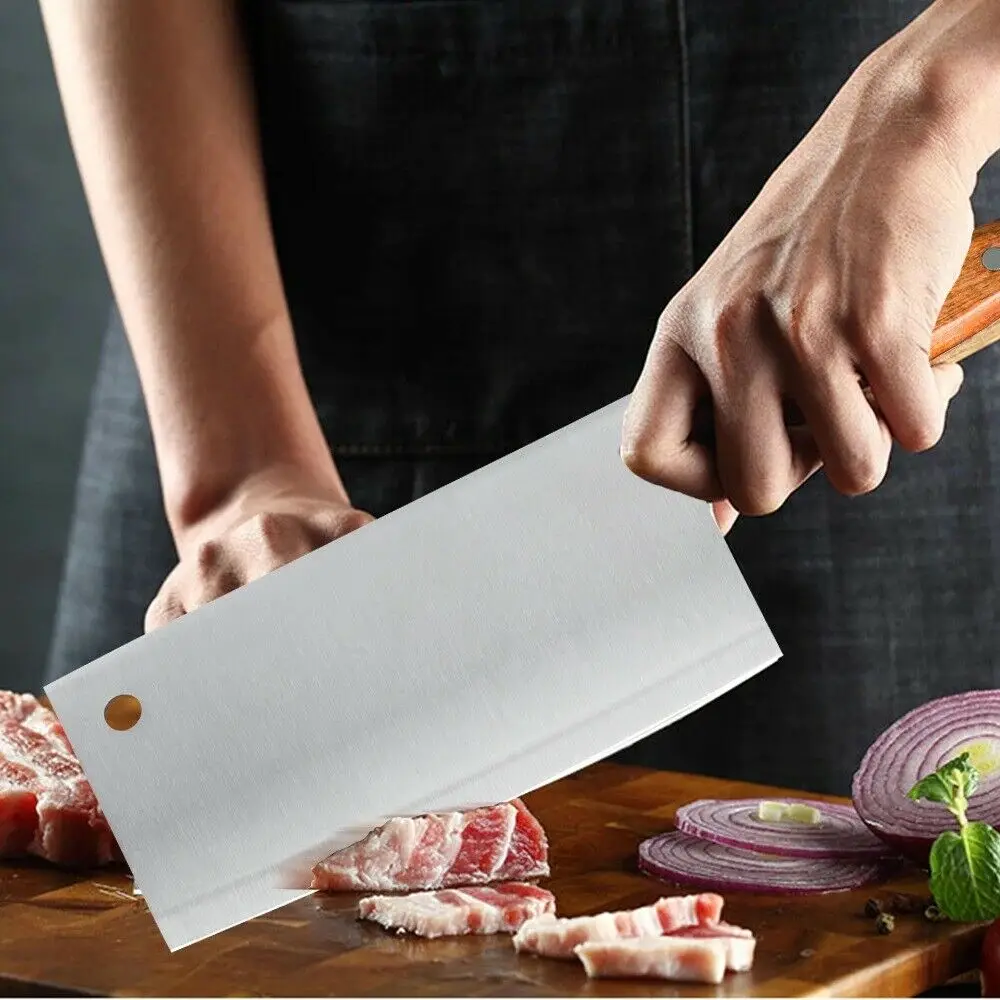 

Handmade Butcher Knife Forged Kitchen Chef Chopper Knife Carbon Steel Full Tang
