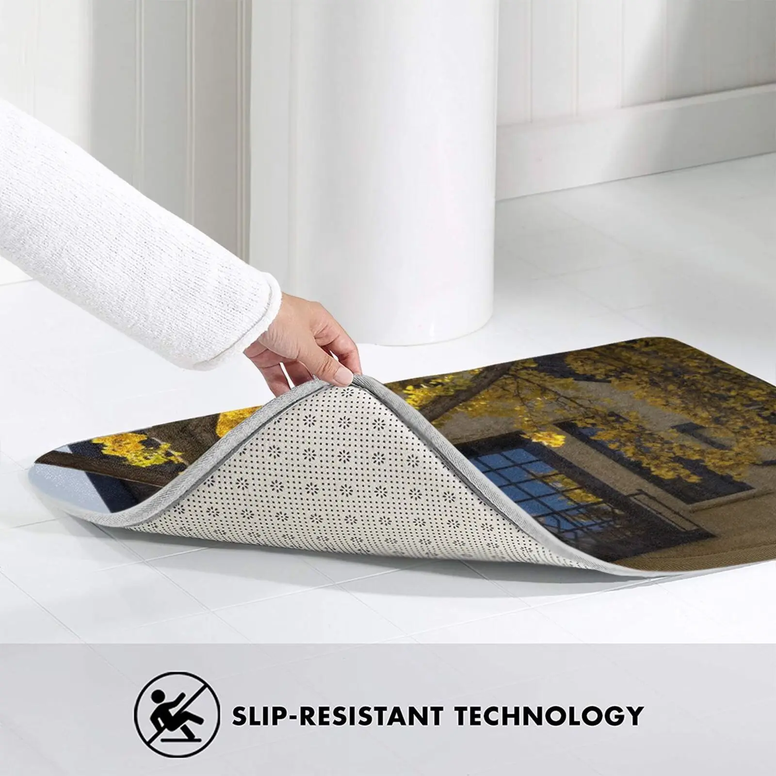 Вашингтон фасады-Dupont Круглый район в желтом мягком коврике дверной проем