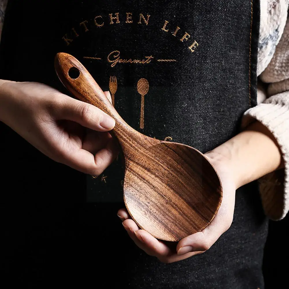 

Wood Rice Spoon Rice Paddle Scoop Wooden Kitchen Spoon Wooden Serving Big Tableware Ladle Tablespoon Kitchen Spoon Utensils Q6z6