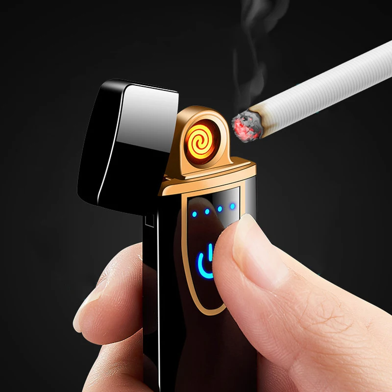 Перезаряжаемая металлическая электронная сигарета USB мини зажигалка Милые Электрические умные зажигалки сенсорный датчик для курения сигар мужские гаджеты