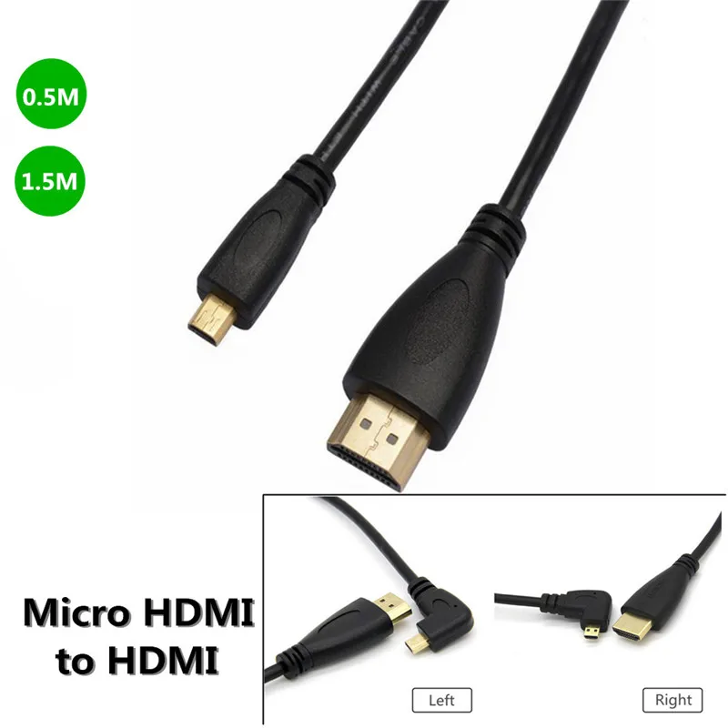 Высокоскоростной HDMI к Micro HDMI D кабель 1080P прямоугольный для sony FDR-AX53 Handycam, HXR-NX80, FDR-AX700, HDR-CX405