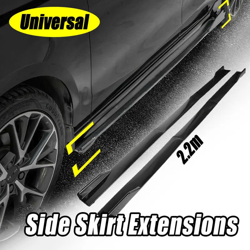 

6Pcs 2.2m/86.61 inch Universal Car Side Skirts Extension Carbon Fiber Lip Splitters Car Exterior Accessories For Benz BMW Civic