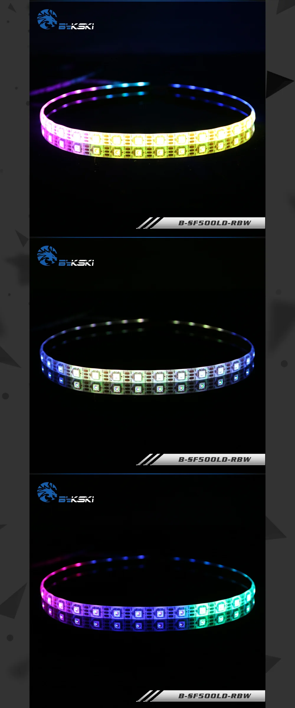 Bykski B-SF500LD-RBW/B-SF1000LD-RBW, RBW RGB световые полосы, светодиодный 5V полосы, с клейкой лентой 3M, чехол для освещения