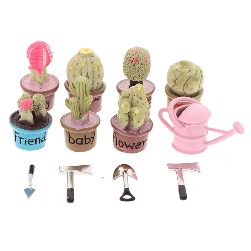 Миниатюрное зеленое Горшечное растение для кукольного домика в масштабе 1:12 12 шт.