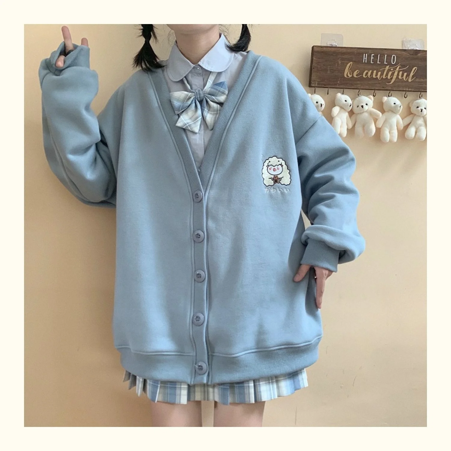 

Женская толстовка с капюшоном и V-образным вырезом, в стиле Харадзюку