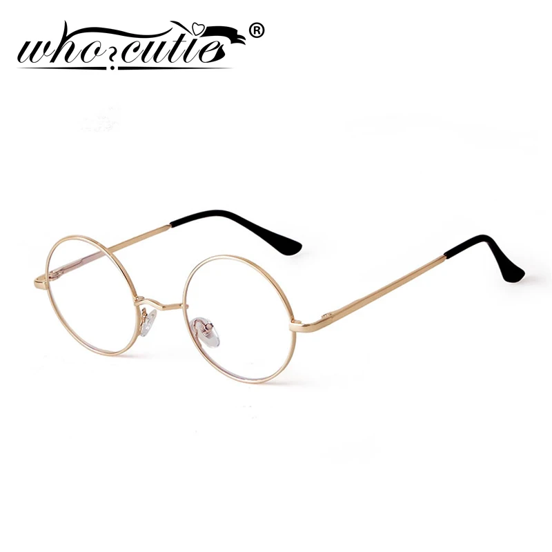 

WHO CUTIE Fashion Small Round Glasses Frame Women Men 2020 Brand Design Vintage Blue Blocking Light Eyeglasses Circle Lens S222