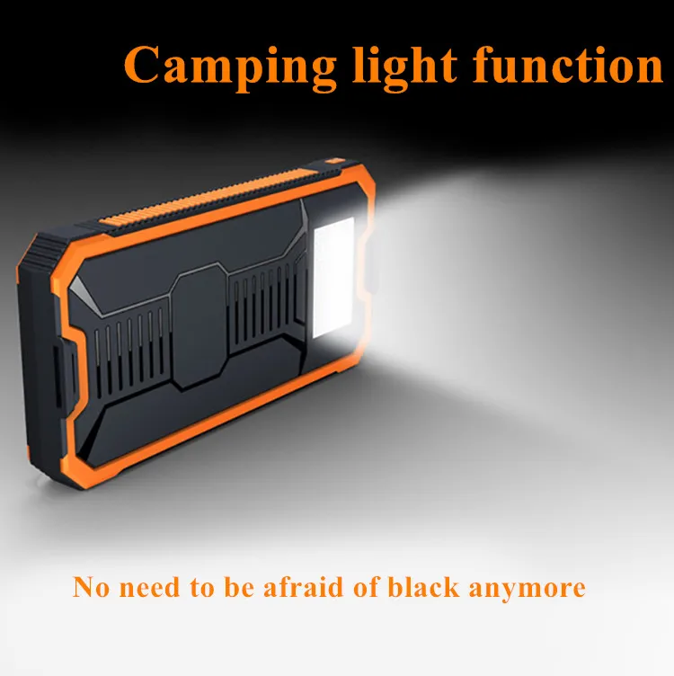 Портативное водонепроницаемое портативное зарядное устройство на солнечной