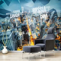 custom 3d wall mural modern city landscape background wall living room self adhesive waterproof removable sticker papel pintado