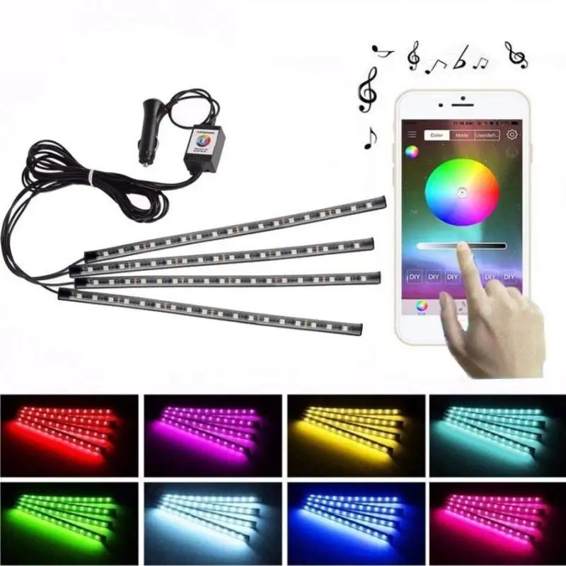 Автомобильный Светодиодные ленты светильник s LED приложение Управление