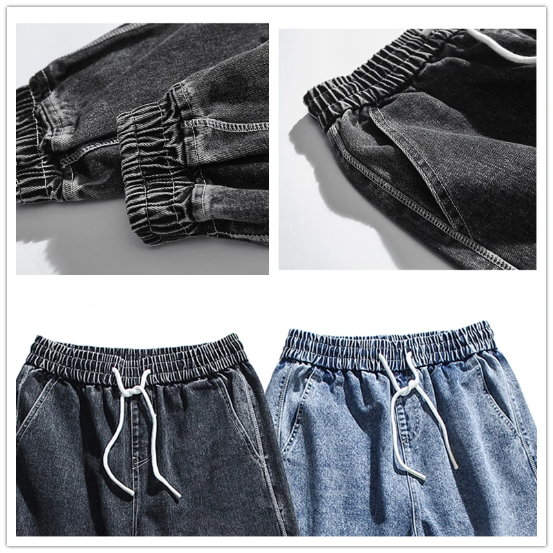 

Male Pants Winter Spring Jean Soft Loose Jogger Hip Hop Black Blue XL XXL Fashion New Sport Casual Oversized Streetwear