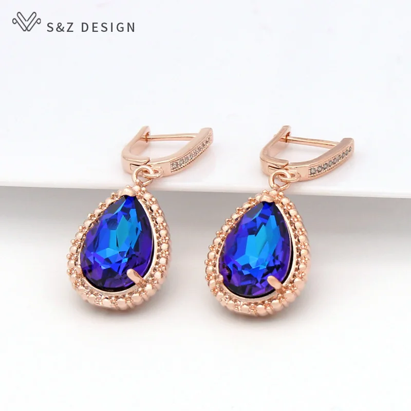 Серьги-подвески S &amp Z в Корейском стиле с искусственным кристаллом для женщин