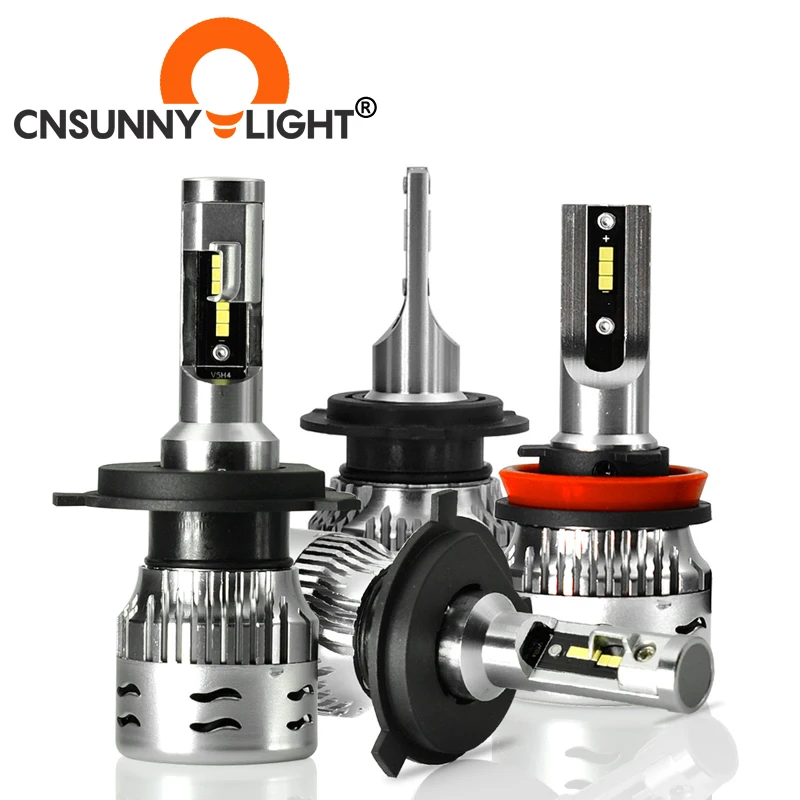 Светодиодные Автомобильные лампы CNSUNNYLIGHT для фар H7 H4 H11 H1 9005 9006 H3 60 Вт 12000Lm/пара Turbo