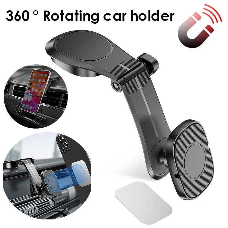 

Universal Magnetic Phone Car Mount Dashboard Phone Holder with Adjutsable Arm Self-Adhesive Base For Car Phone Under 6.5"