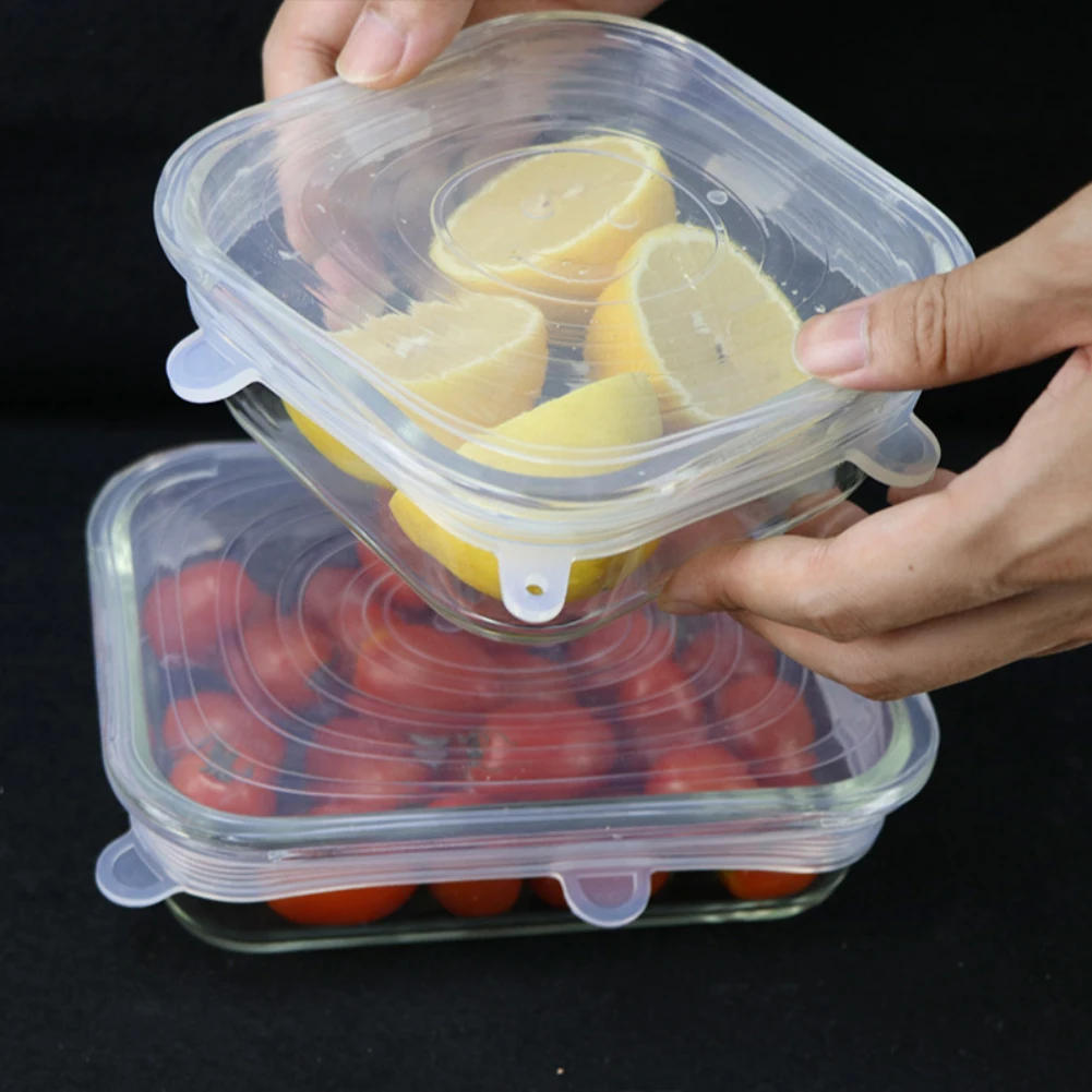 Силиконовые крышки прочные многоразовые для сохранения пищи Жаростойкие