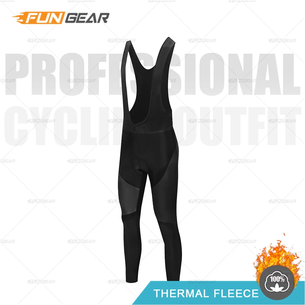 Bib Pants Зимняя мужская велосипедная Джерси с длинным рукавом, комплект, термальная флисовая велосипедная одежда, защита от холода, MTB, сохраняющая тепло, одежда для мужчин, для верховой езды - Цвет: Bib Pants