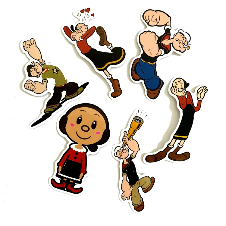 18 шт. мультфильм Америка Popeye моряка наклейка для рюкзака ПВХ скейтборд мотоциклетный шлем Автомобиль Стайлинг автомобильные аксессуары