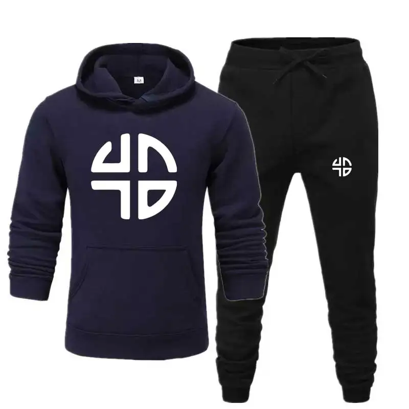

Trend Simple Casual Sportswear Men's 2-piece Hooded Sweatshirt Spring Men's Clothes Pullover Hooded Pants Suit Men's