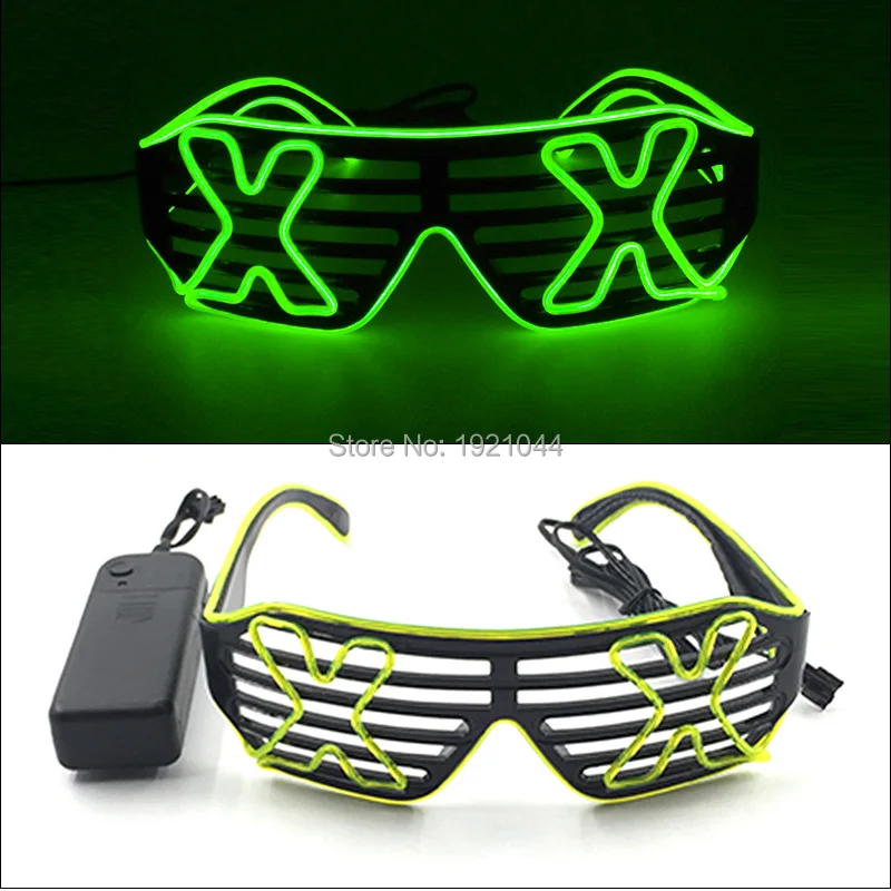 Новый стиль EL провода Неоновый свет очки для вечеринки светодиодный с буквой х