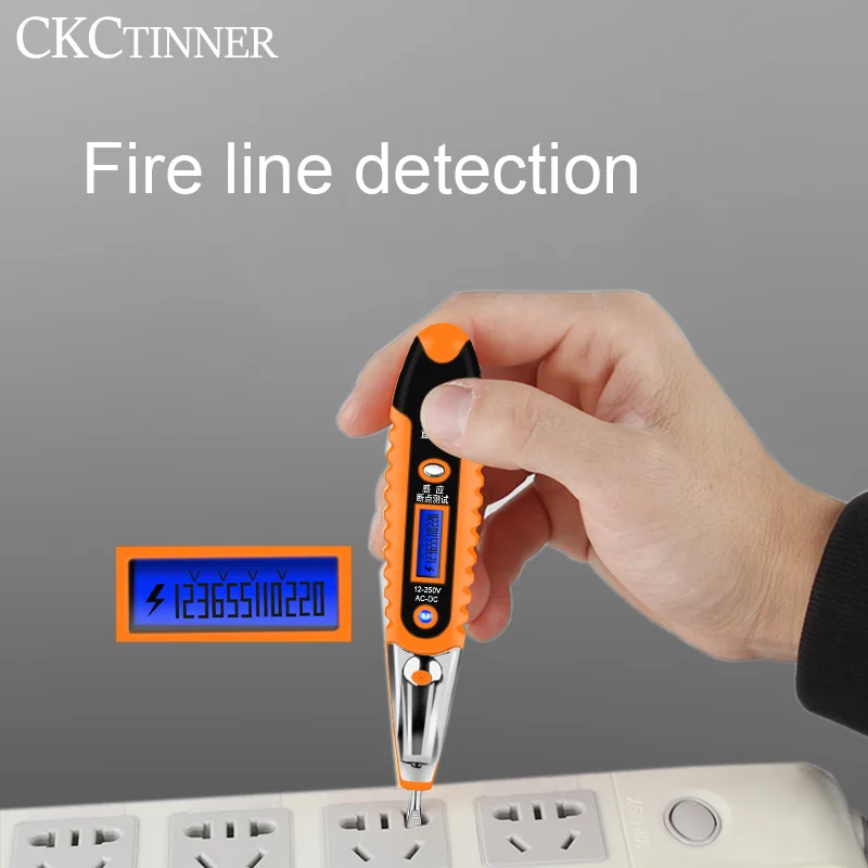 LCD Display Voltage Detector Test Pen for Electrician with MultiDigital AC DC 12-250V Tester Screwdriver image 4