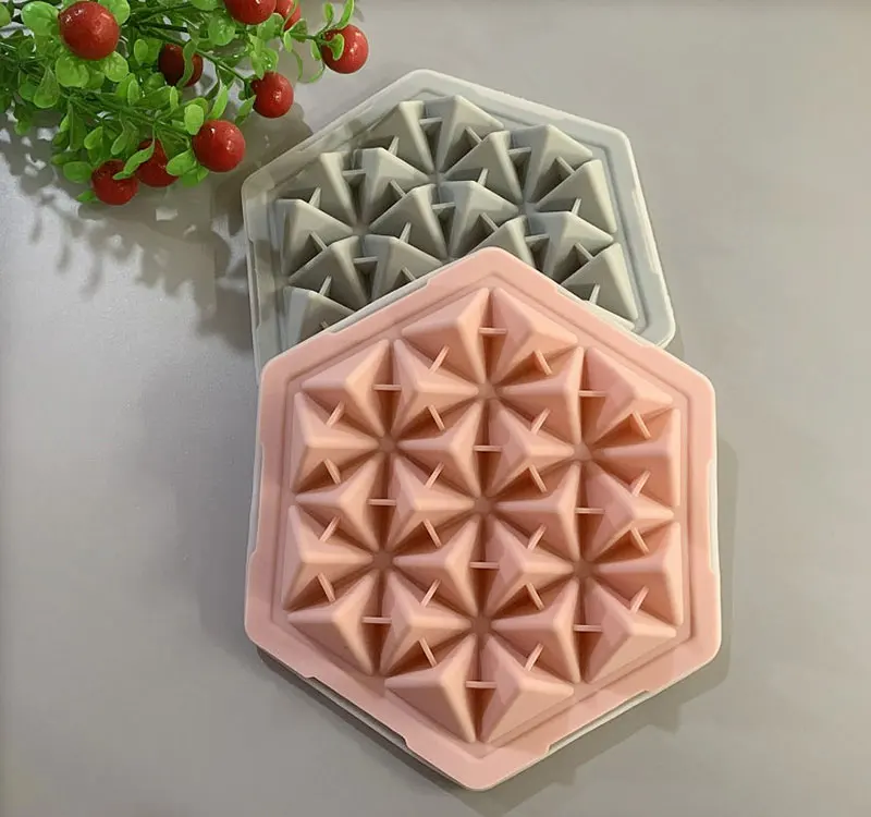 24 полости с крышкой многогранная форма для льда многоразовая силиконовая лоток