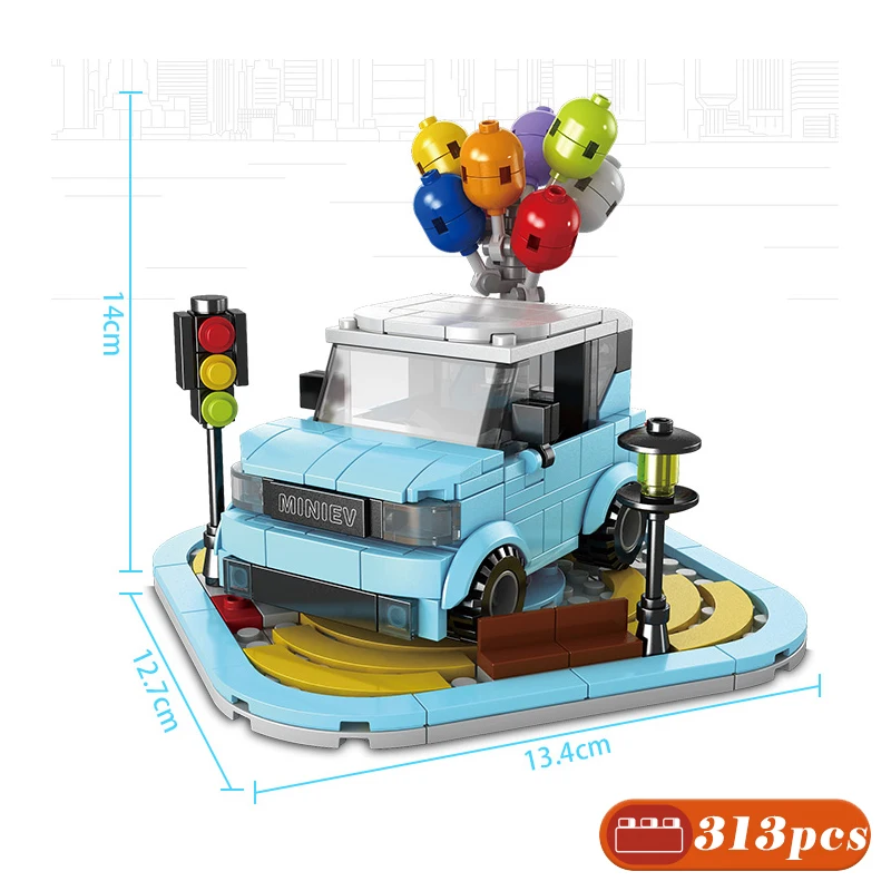 

MOC 313pcs Creator City High-Tech Series MINIEV Car model Creative Building Blocks Kit Classic Bricks Toys for children Gifts