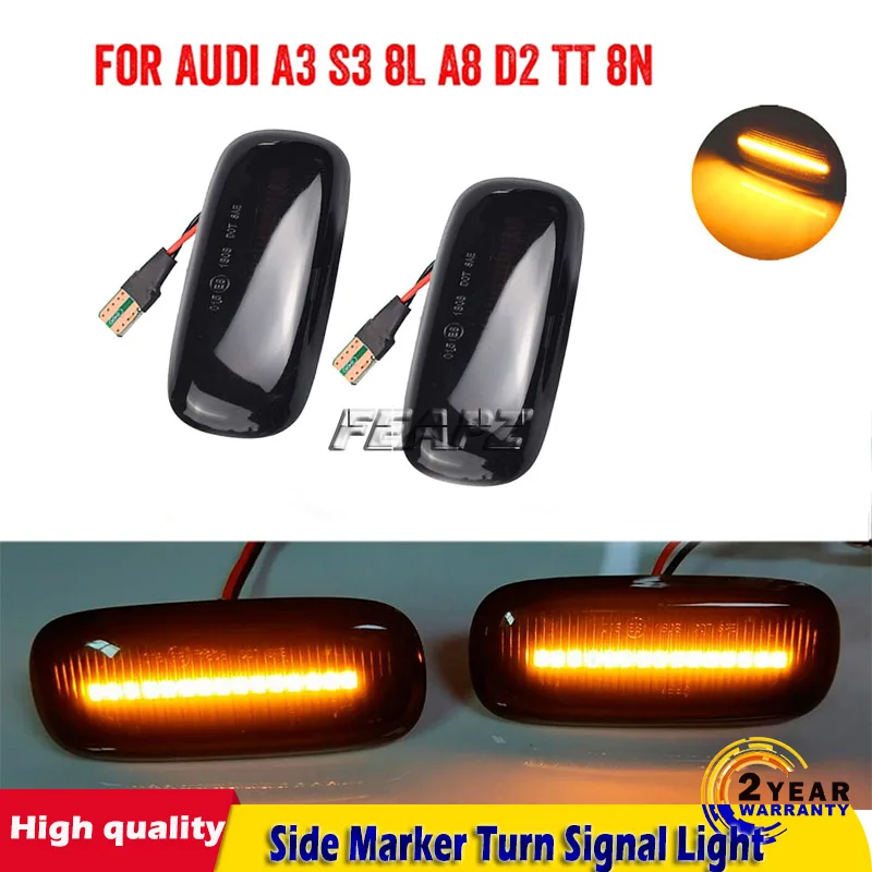 

2X светодиода для Audi A3 S3 8L 2000-2003 A8 D2 1999-2002 TT 8N 2000-2006, динамический боковой маркер, указатель поворота, Световой индикатор