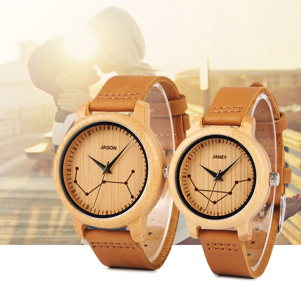 Деревянные мужские часы BOBO BIRD на заказ кварцевые наручные с Т образным