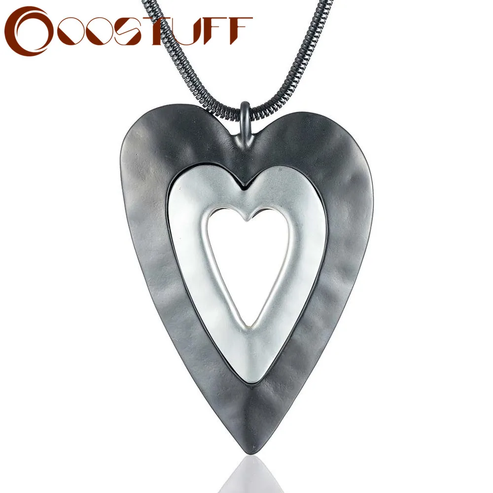 necklaces & pendants Love Heart Pendants Long Necklace for Women Jewelry Trendy Chunky Large Suspension Jewellery Chokers Chains