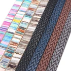 Шнур из искусственной кожи для украшений сделай сам, плоский шнур 10 мм из радужной оплетки, принадлежности для изготовления ювелирных изделий, браслетов