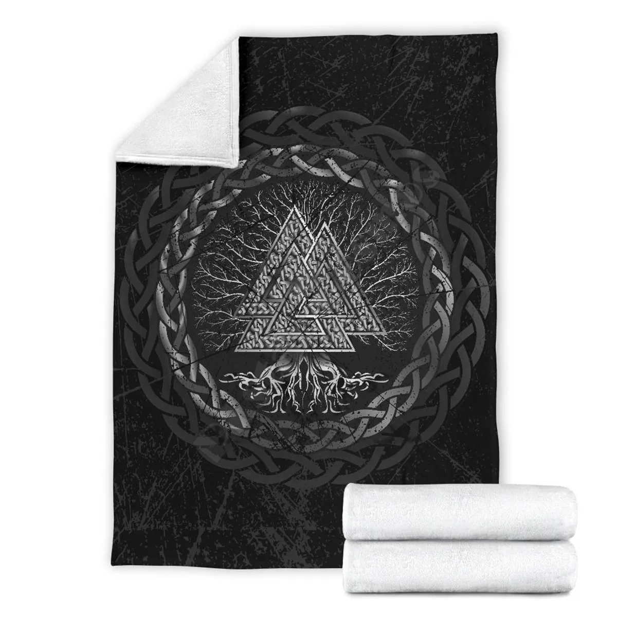 3d-одеяло с принтом викингов тату Valknut Mjolnir шерпа на кровати домашний текстиль