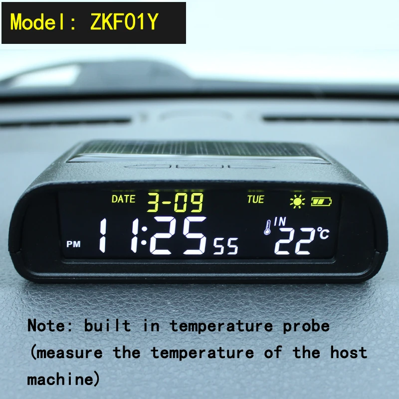 

Солнечные автомобильные часы, внешний термометр, напоминание о времени вождения, автоматическое переключение без проводки, высокоточные цифровые часы с ЖК-дисплеем