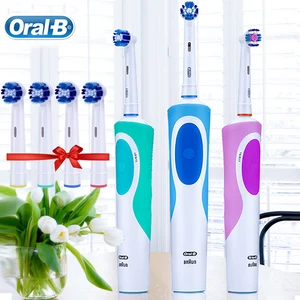 Электрическая зубная щетка Oral B , перезаряжаемая мягкая насадка для удаления зубного налета, Глубокая чистка зубов