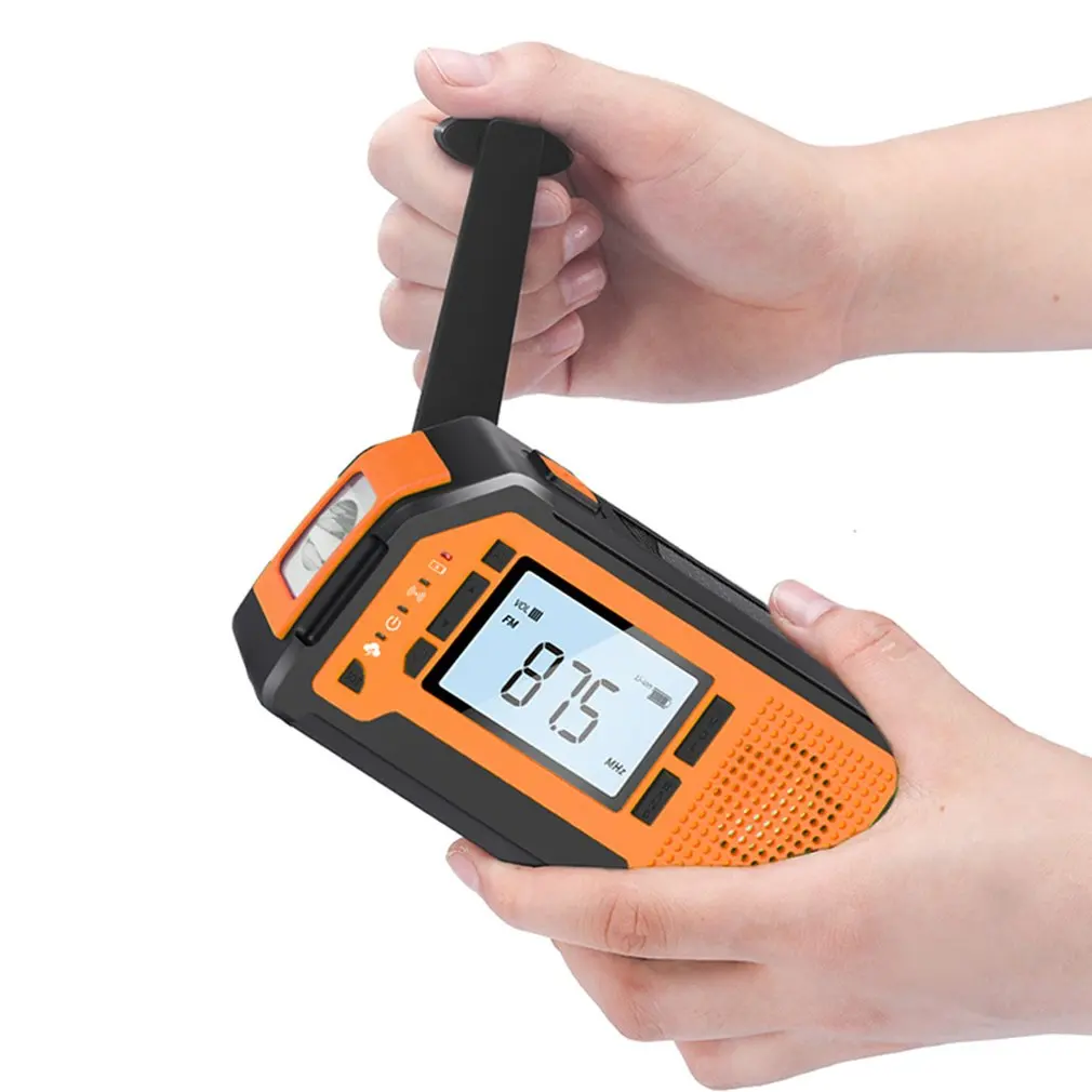 Murah Radio Darurat Tenaga Surya Darurat Hurricane Survival Dengan Senter LED, Lampu Baca, Pengisi Daya Ponsel 2000MAh, Peringatan SOS