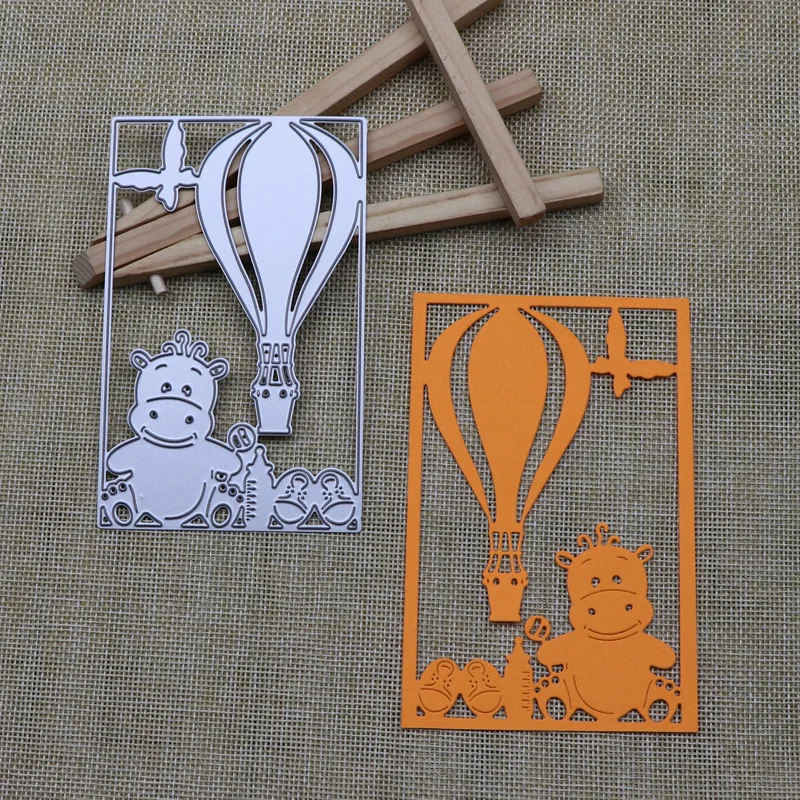 

Hot Air Balloon Cattle Bird Frame Rectangle New Cutting Dies Scrapbooking Metal Embossing Stamps and Die for Card Making DIY