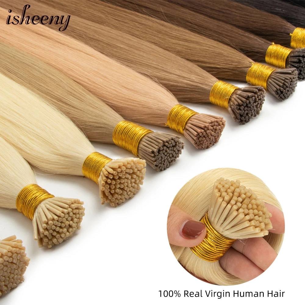 

Прямые волосы для наращивания Isheeny, машинное изготовление, Remy, 18-24 дюйма, натуральные высококачественные человеческие волосы с кератином 100 ...