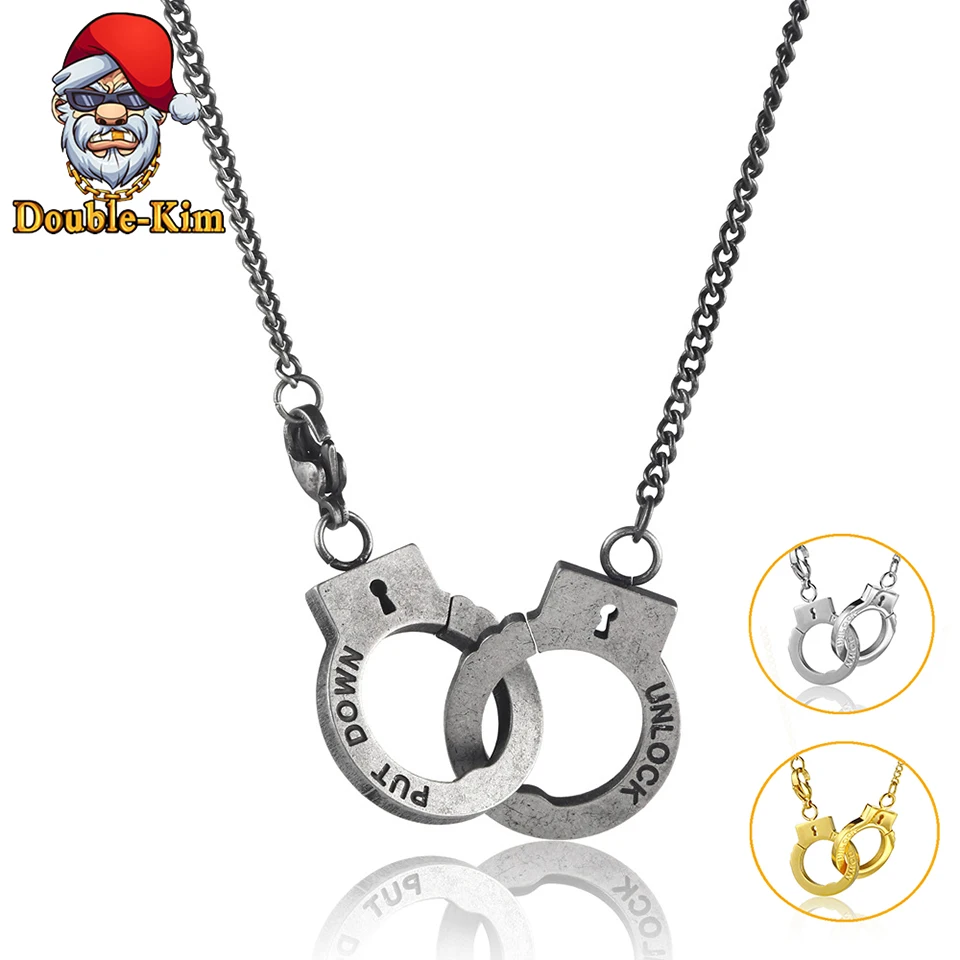 Ожерелье с подвеской в виде наручников для мужчин Классическая цепь стиле хип