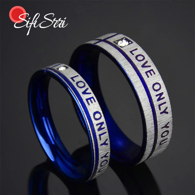 Кольца из нержавеющей стали с фианитом для влюбленных пар|Обручальные кольца| |