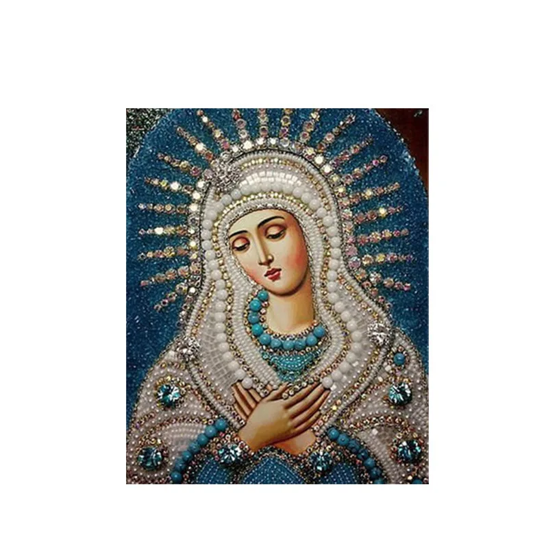 

DIY Virgin Mary and Madonna Painting Diamond Painting Full Round Diamond Embroidery Icon of The Mother of God Diamond Painting
