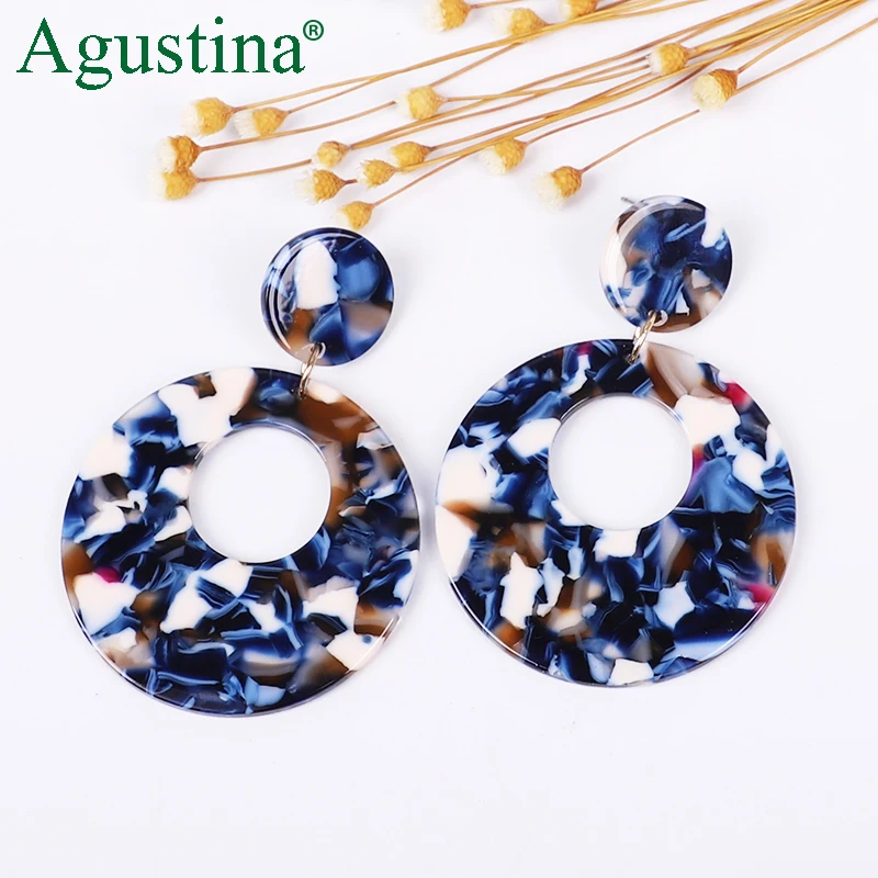 Серьги для женщин, акриловые, Boho, ацетат, висячие серьги, модные, большие, богемные, аксессуары, геометрические, Роскошные, трендовые, для лица