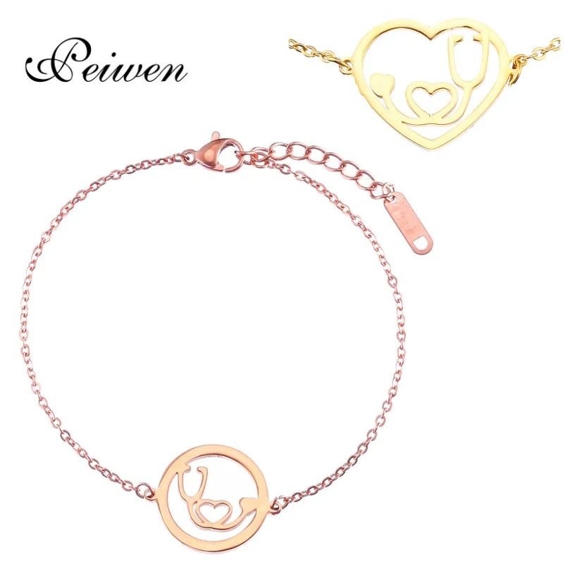 Модный браслет с медицинским стетоскопом ювелирные изделия из нержавеющей стали